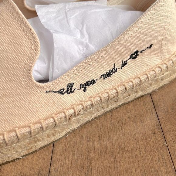 EUC  « all you need is love » espadrilles - Picture 3 of 8